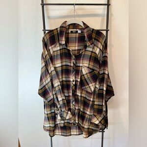 BDG Black and Tan Plaid Shirt